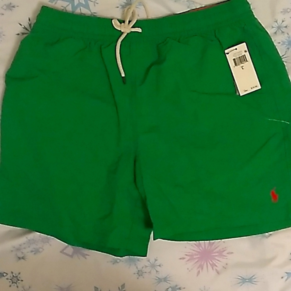 Green swimming shorts